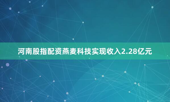 河南股指配资燕麦科技实现收入2.28亿元